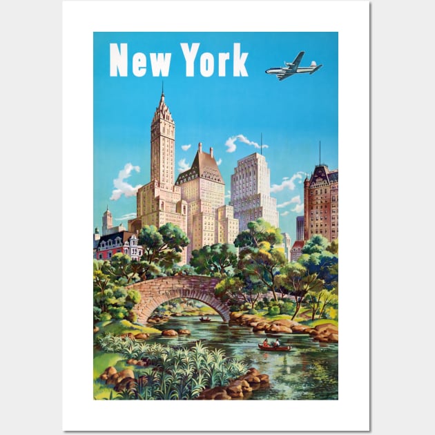 New York USA Vintage Travel Poster Wall Art by vintagetreasure